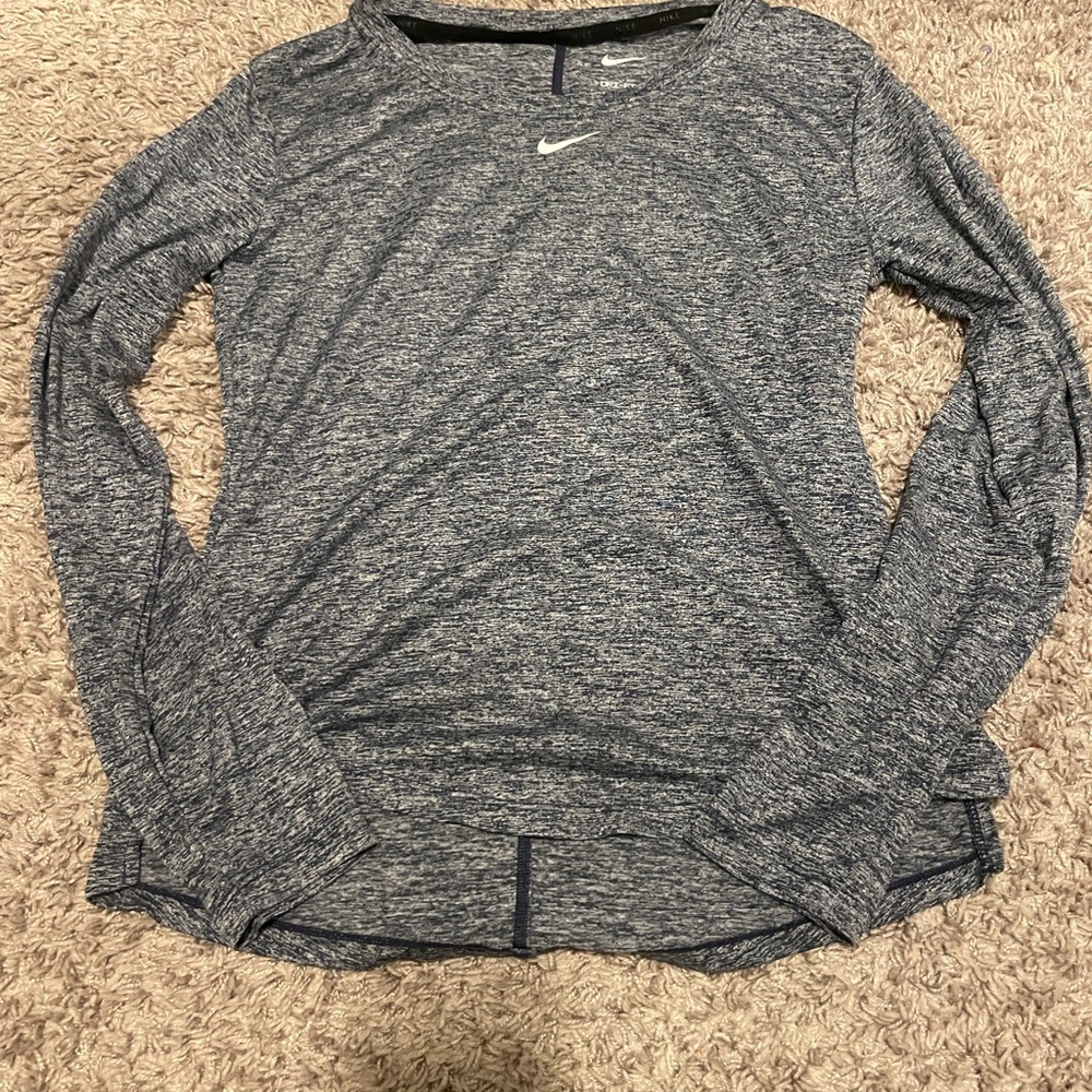Nike Women's Navy Blue Long Sleeve Top